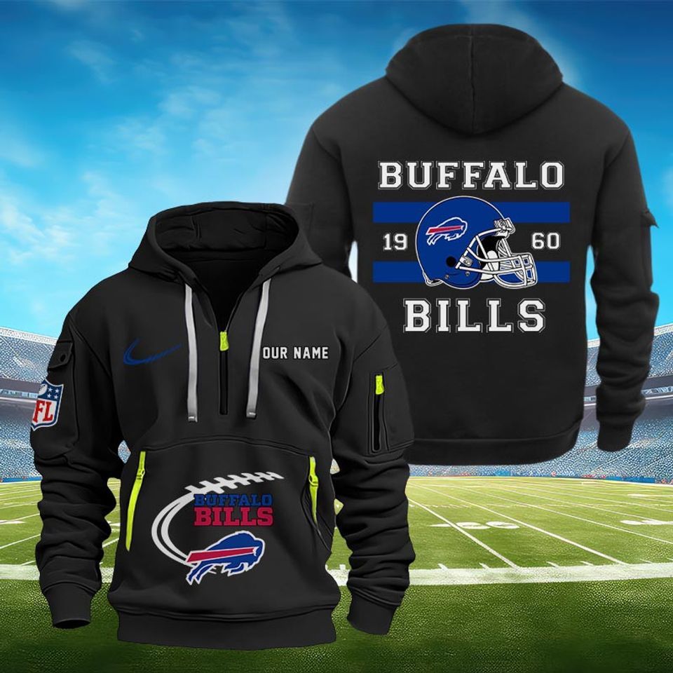 Buffalo Football Custom Tactical Quarter Zip Hoodie