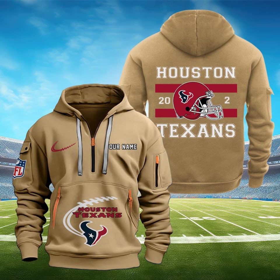 Houstonn Custom Football Tactical Quarter Zip Hoodie
