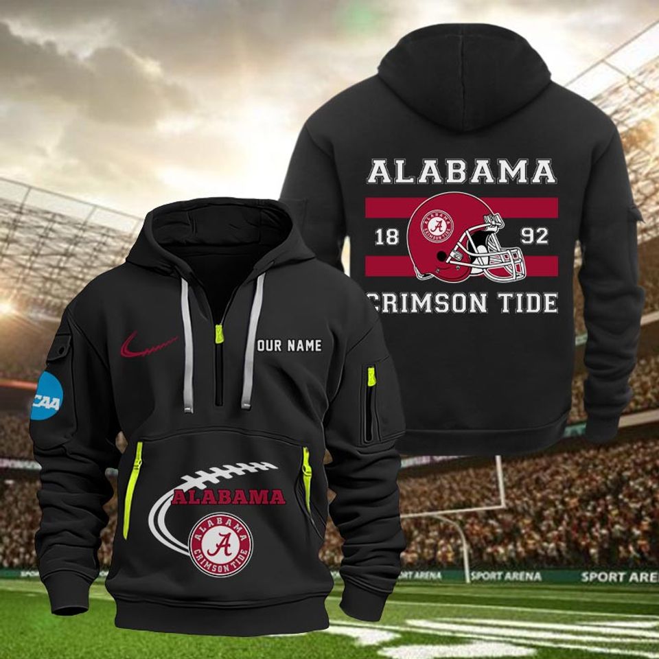 Custom Albm Crimson Tide Quarter Zip Tactical Hoodie