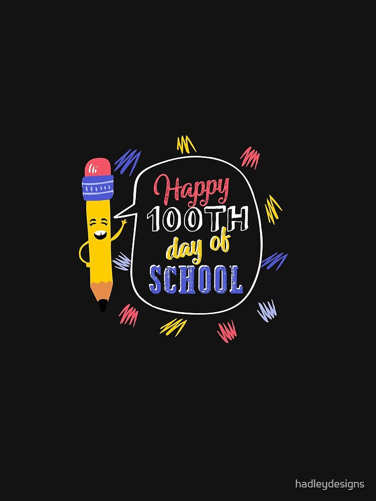 Happy 100th Day of School Cartoon Pencil Teacher 2 by hadleydesigns