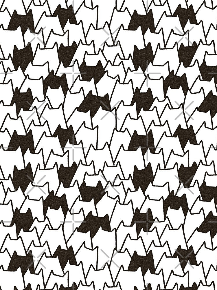 Cute Cat Lineart Pattern – Minimal Hand-Drawn Kittens by KaosK
