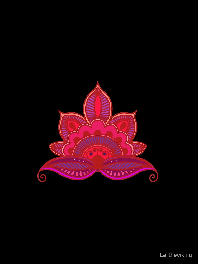 Hindu Paisley Lotus Meditation Flower Zen Spiritual by Lartheviking