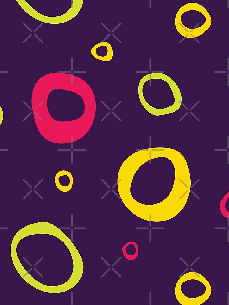 Doodle Rings green,yellow and rose on purple by CaptainTigra