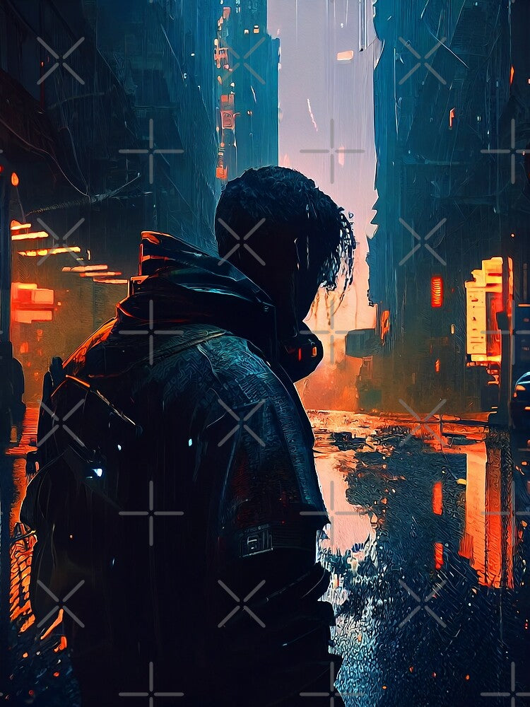 Lonely Rainy Night in Cyberpunk City #3 by Artistic Pandas