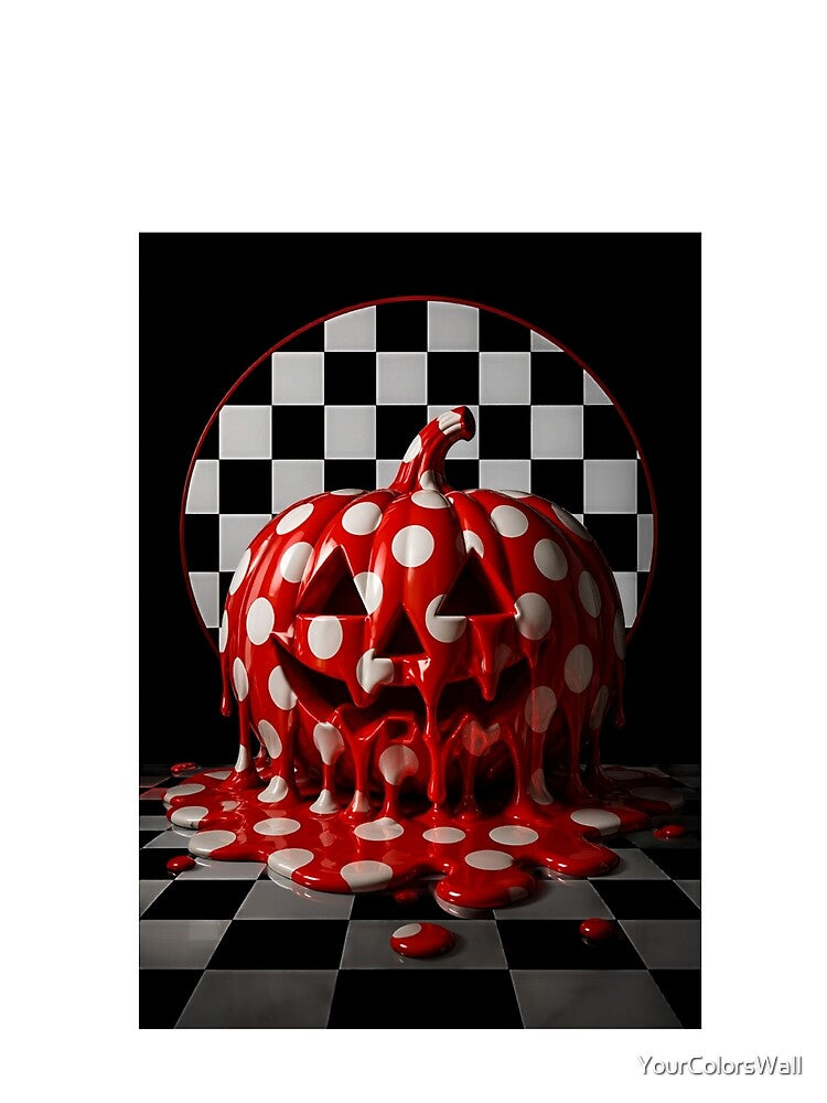 Melting Polka Dot Pumpkin Halloween Pop Art by YourColorsWall
