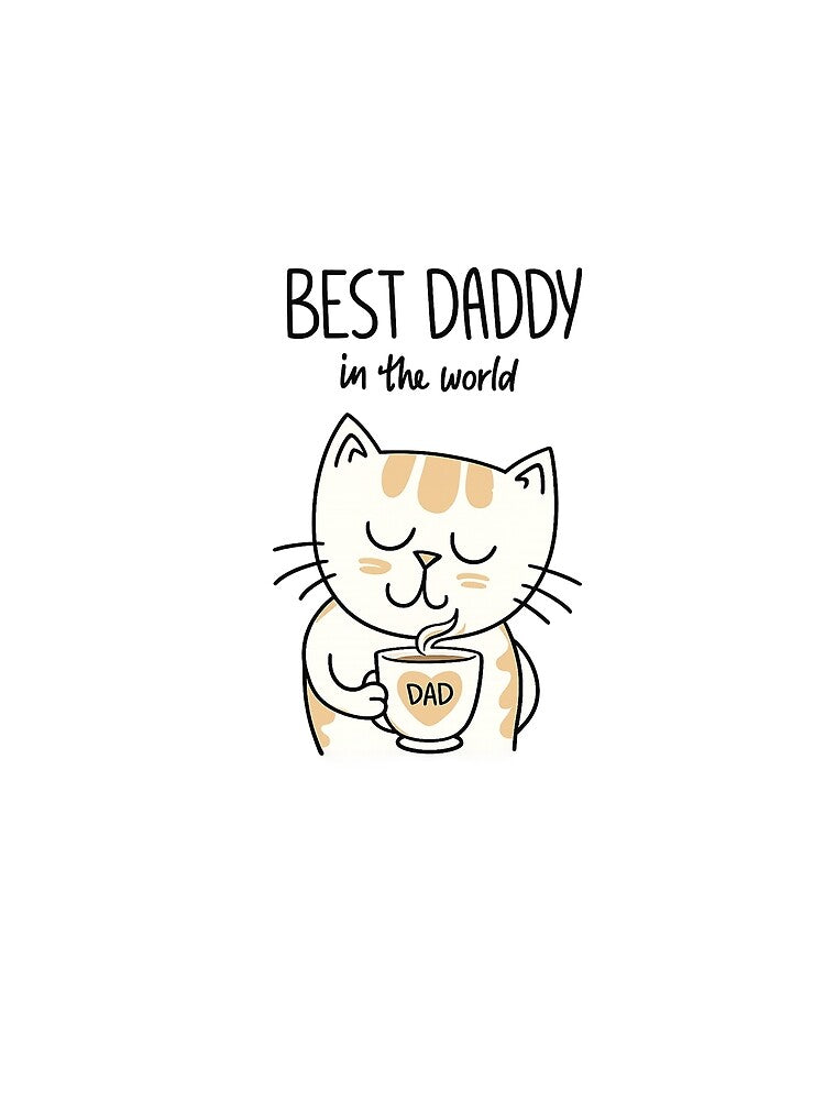 Best Daddy in the World Cute Cat Dad Coffee Lover by Grump and Co