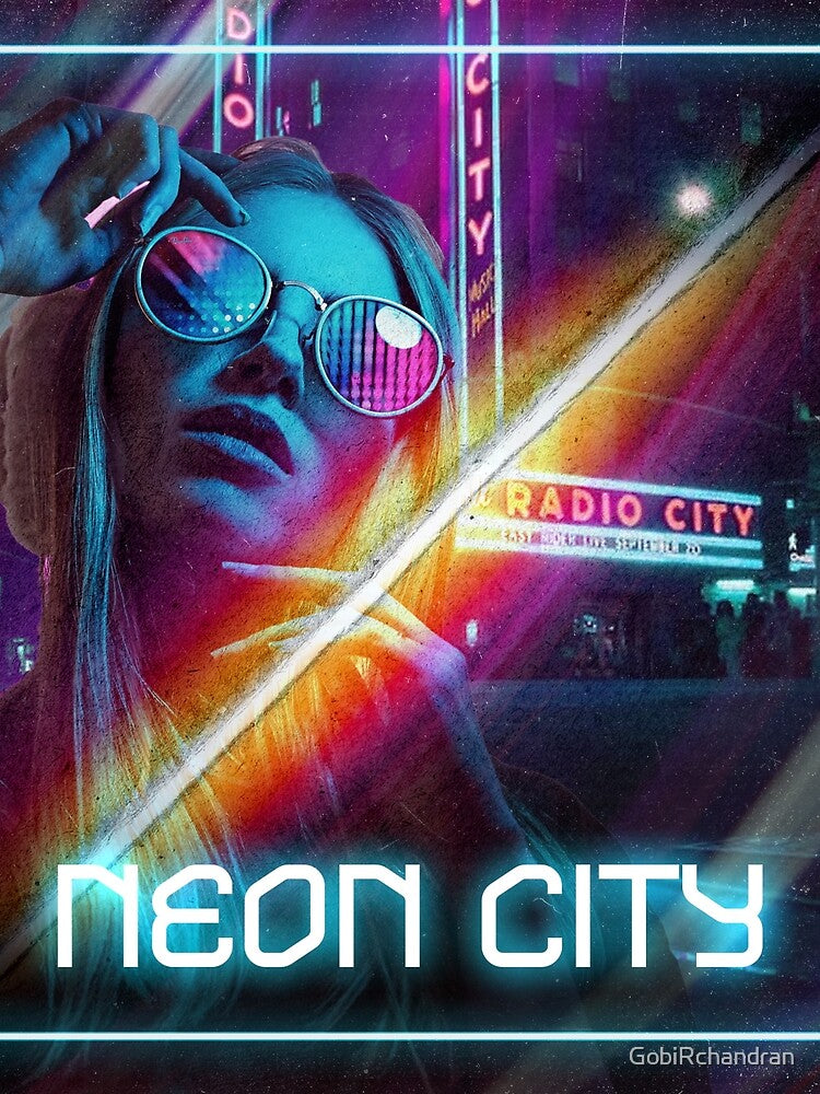 Science Fiction Neon city - Concept art by GobiRchandran