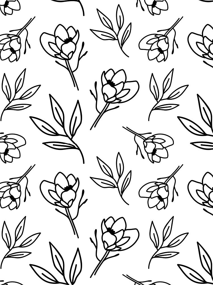 Magnolia and Leaf Branch Pattern by AgataCreate