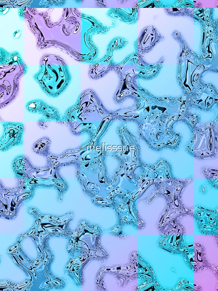 Chrome Vaporwave 80s Checkers Waterdroplet by melisssne