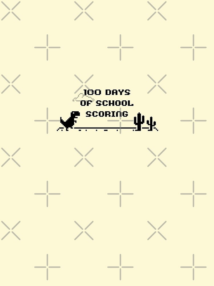 100 days of school, school boys, Chrome Trex Runner, cool gift by Yuzik