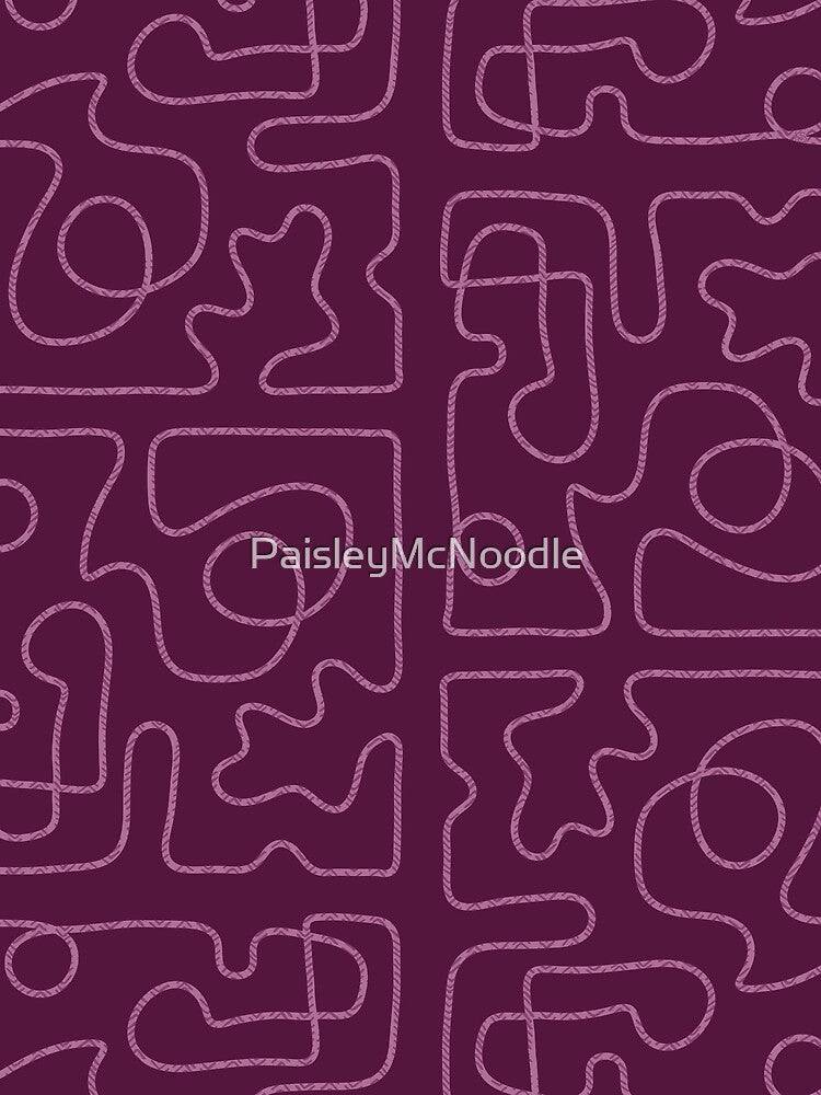 Squiggle Tiles in Plum (abstract doodle pattern) by PaisleyMcNoodle