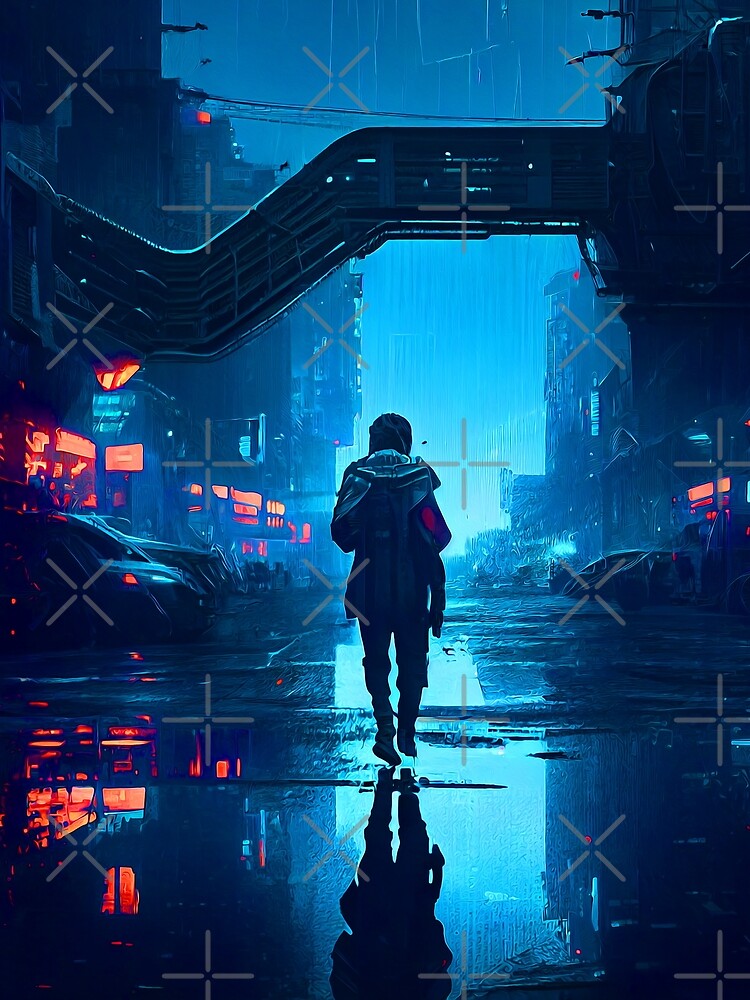 Lonely Rainy Night in Cyberpunk City #6 by Artistic Pandas