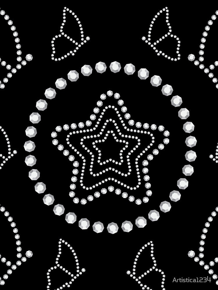 Rhinestone-look star & butterflies – print (not real rhinestones) by Artistica1234