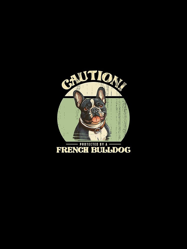Retro French Bulldog Illustration Art by Hansani Nuwanmini Jayawickrama