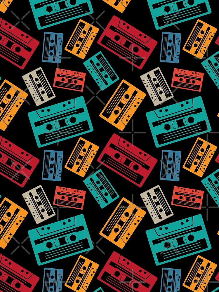 Vintage Retro Cassette Pattern by BaliChili