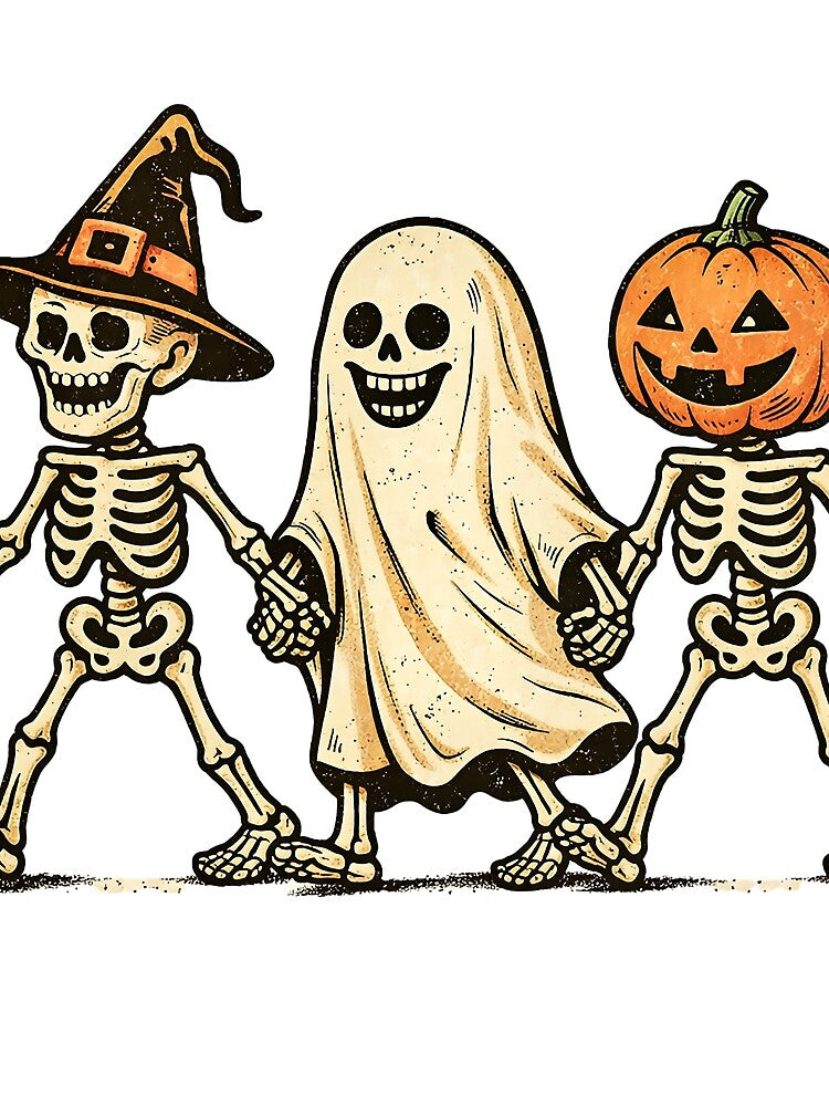 Retro Skeleton Squad Halloween Costume Group | Vintage Cartoon Design by MOCH- ART