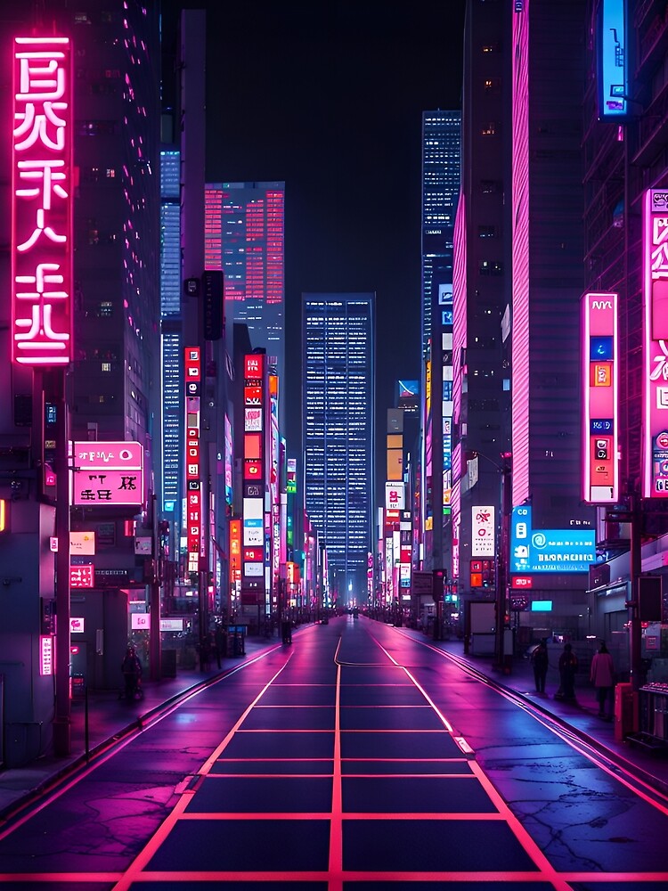 Neon Tokyo streets by Nuvio Designs