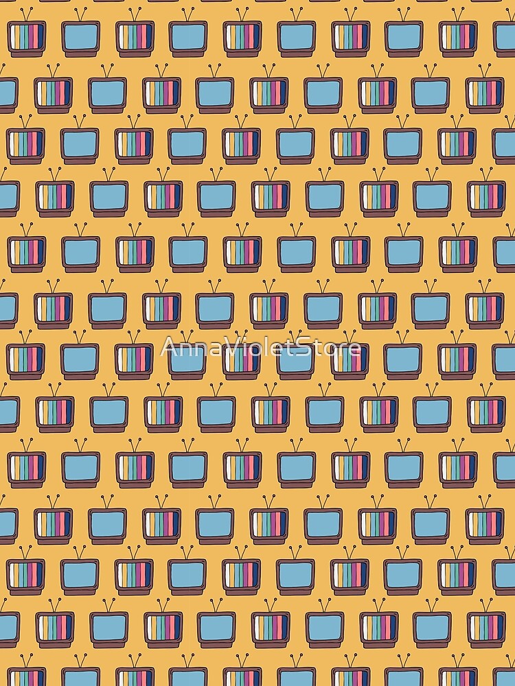 Retro TV Doodle Pattern by AnnaVioletStore