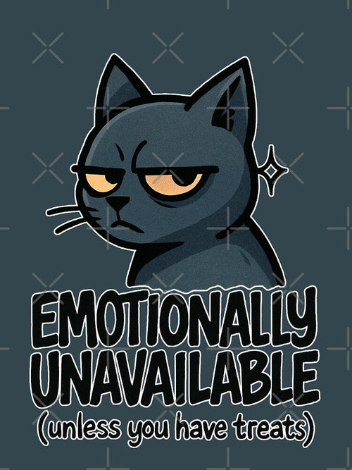 "Emotionally Unavailable" Funny Cat Graffiti Sticker by catastrocat