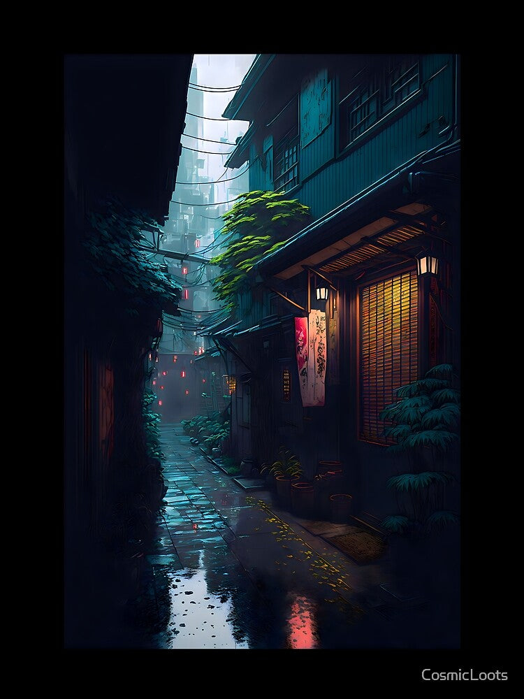 Rainy Kyoto Alleyway | Kyoto City | Kyoto Rain | Kyoto Neon | Kyoto Cyberpunk by CosmicLoots