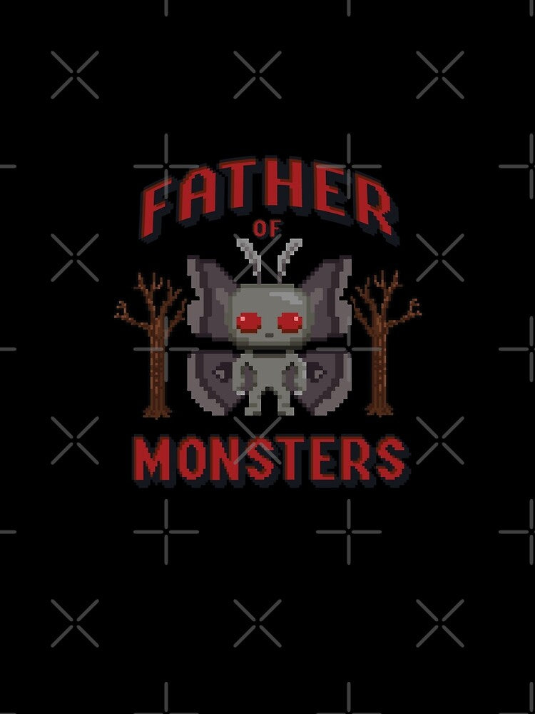8-Bit Mothman Dad - Father of Monsters - Cryptid Father's Day Gift by NatIntrovertSoc
