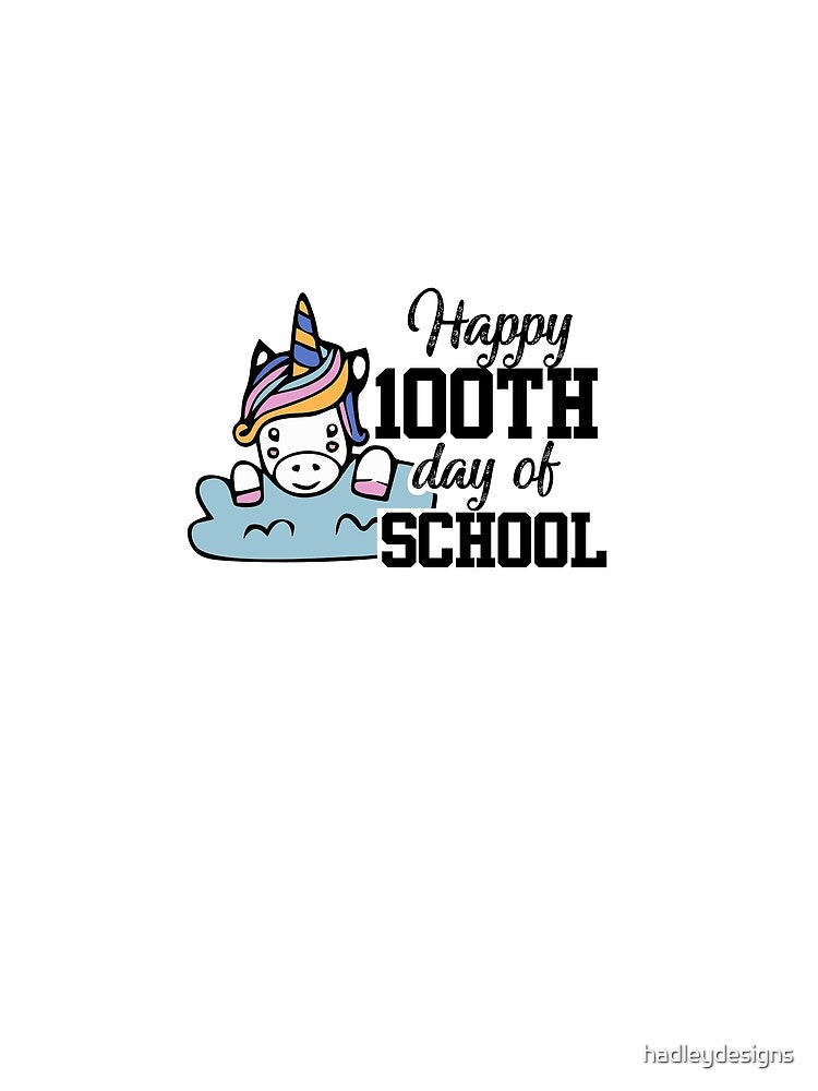 Happy 100th Day of School Unicorn Cute Men Women 1 by hadleydesigns