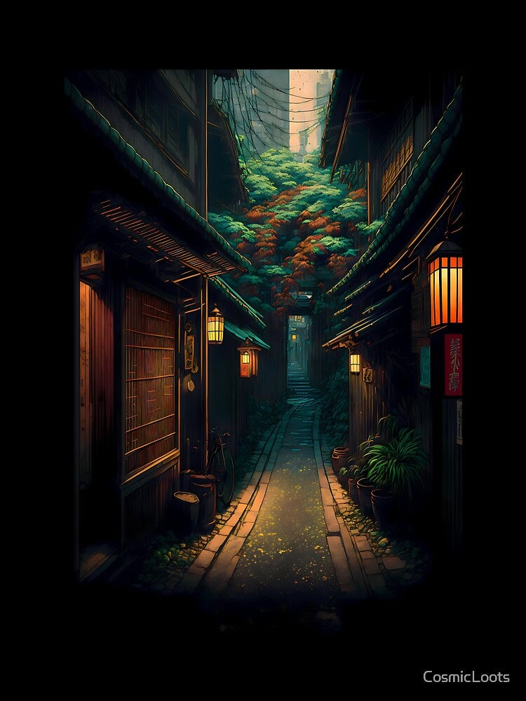 Kyoto Alleyway | Kyoto City | Vintage Kyoto | Kyoto Neon | Kyoto Cyberpunk by CosmicLoots