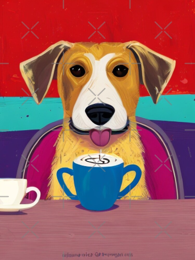 A Cartoon Dog's Morning Pick-Me-Up - Canine Cafe by WBP Mart