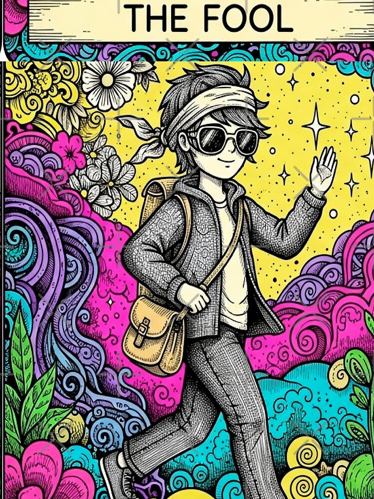 Boho Illustration of The Fool - Magical and Colorful Tarot Card by  Ojo de Lilith