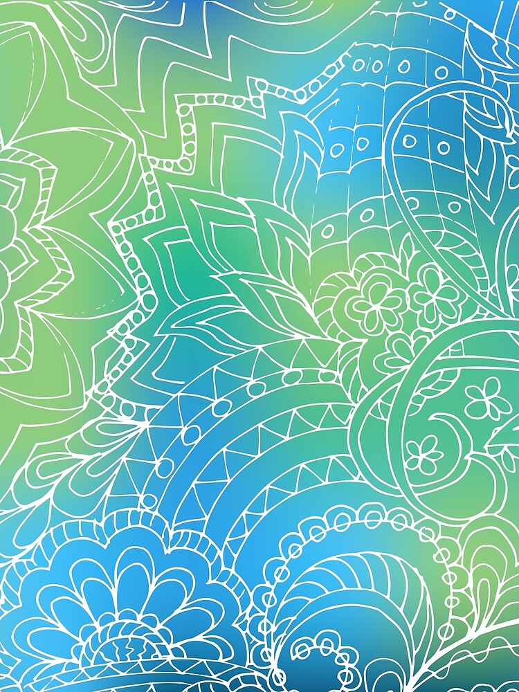 transparent  white zen pattern blue gradient by AlinNova