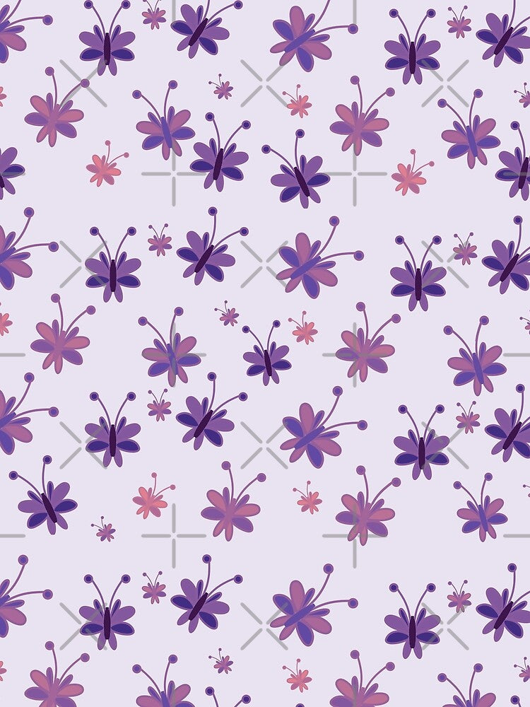 Purple hand drawn doodle butterflies by astraeanm