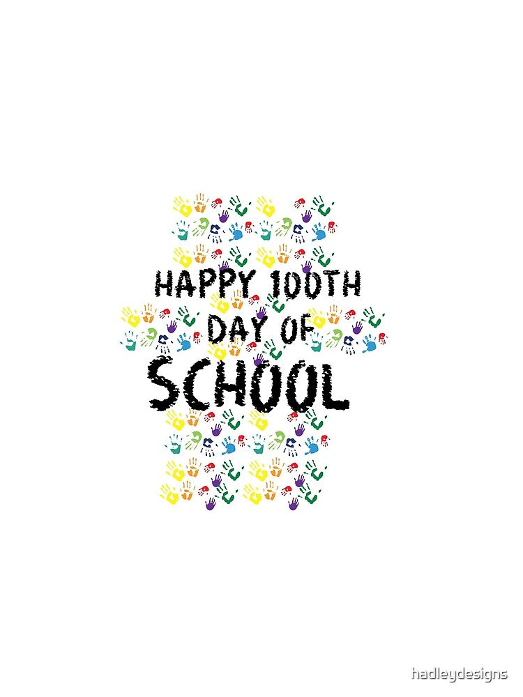 Happy 100th Day of School Cute Handprints numbers 1 by hadleydesigns
