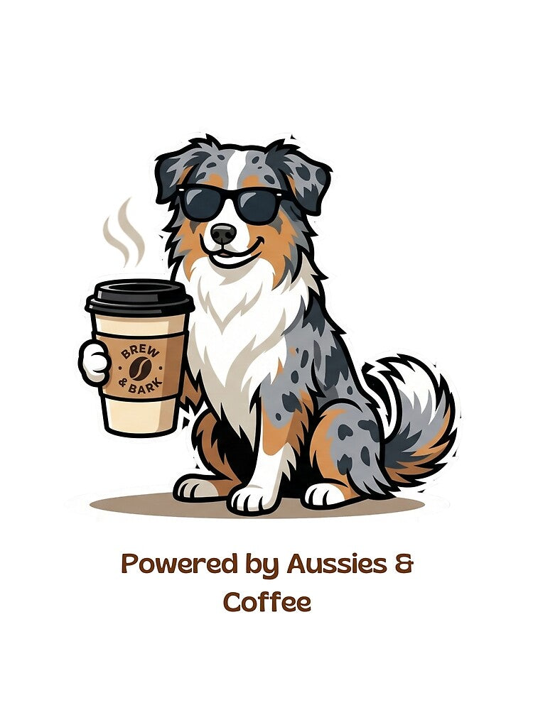 Australian Shepherd Coffee Lover Dog Mom Dad by SW Shop
