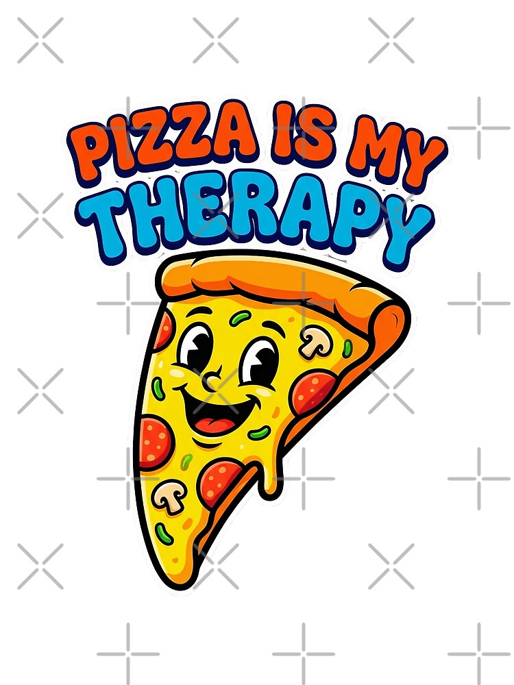 Pizza Is My Therapy Funny Foodie Meme Tee by Quillway