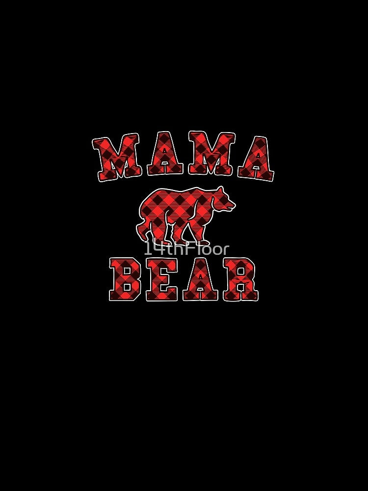 Mama Bear Red Buffalo Plaid Matching Family Christmas Mom by 14thFloor