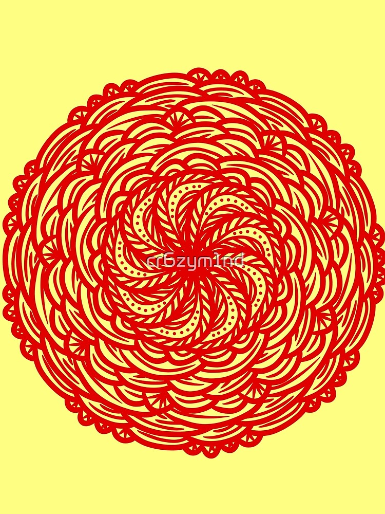 Hand Drawn Mandala Red & Yellow. by cr6zym1nd