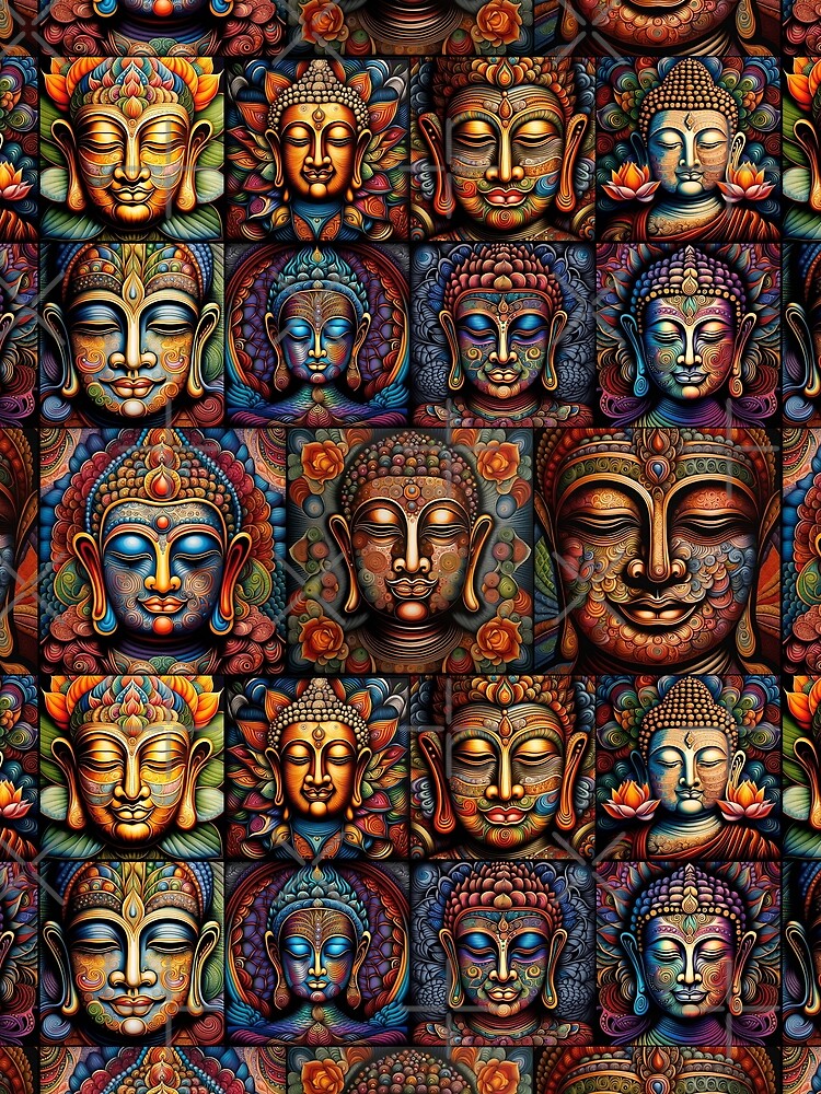 Buddha Face Lotus Meditation Quilt by Silvermoonmyst