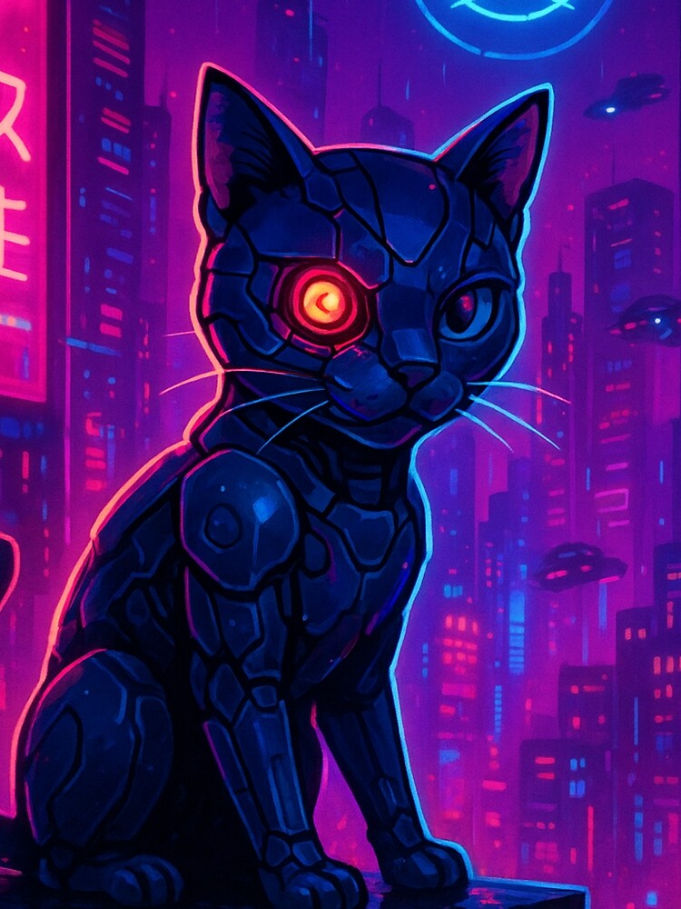 Neon Rooftop Guardian by Pepper & Co.