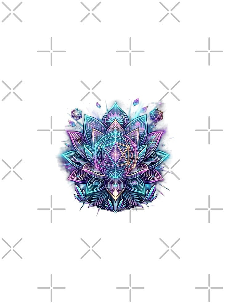 Fractal Neon Mandala Lotus by Prism-Bubble