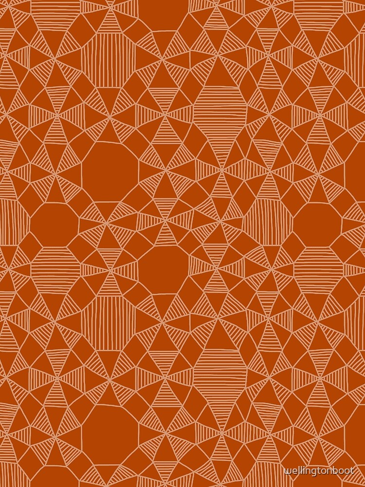 Doodle Geometrics in Burnt Orange by The Wellington Boot