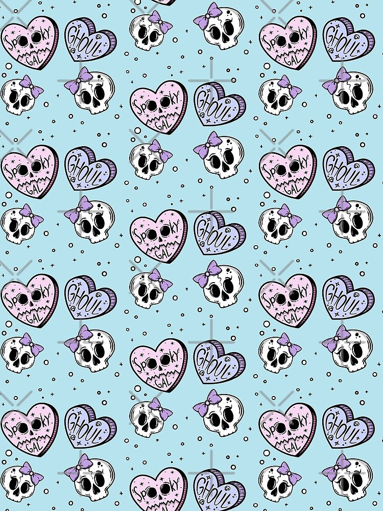 spooky gal in baby blue heart pattern by sofiahawk