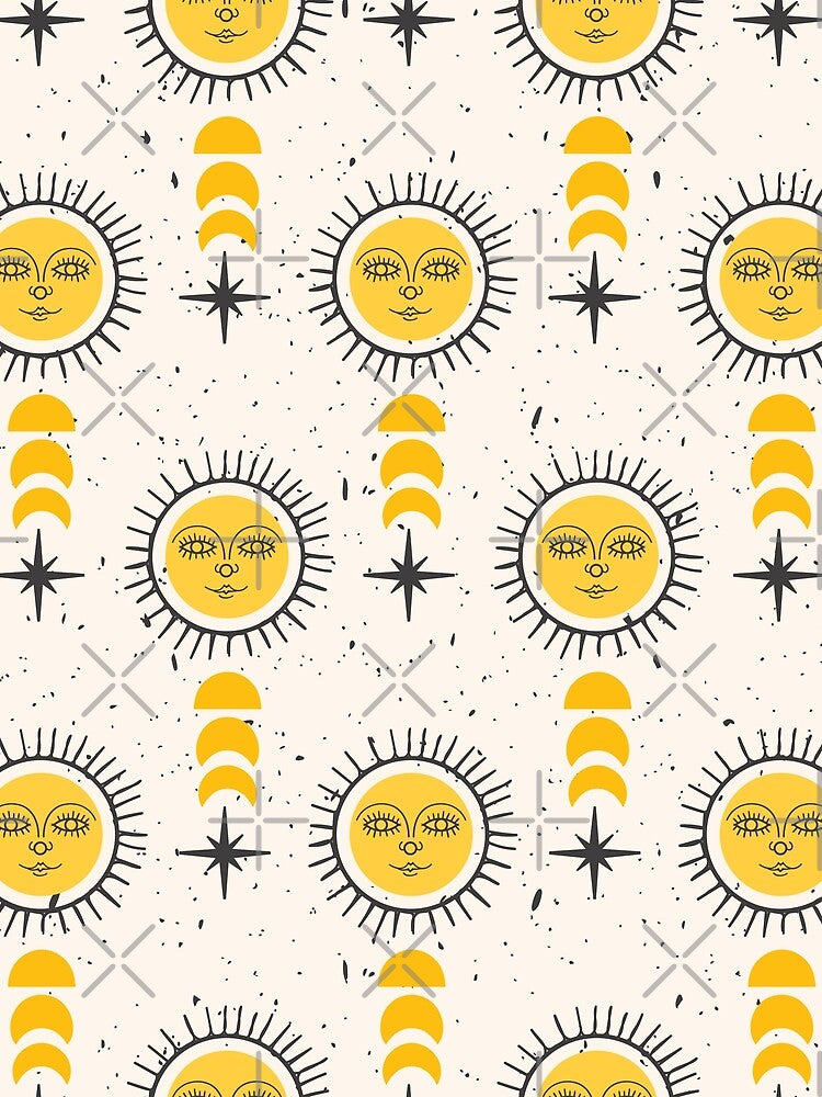 Bohemian Mid Century Sun and Moon by Farissa Designs