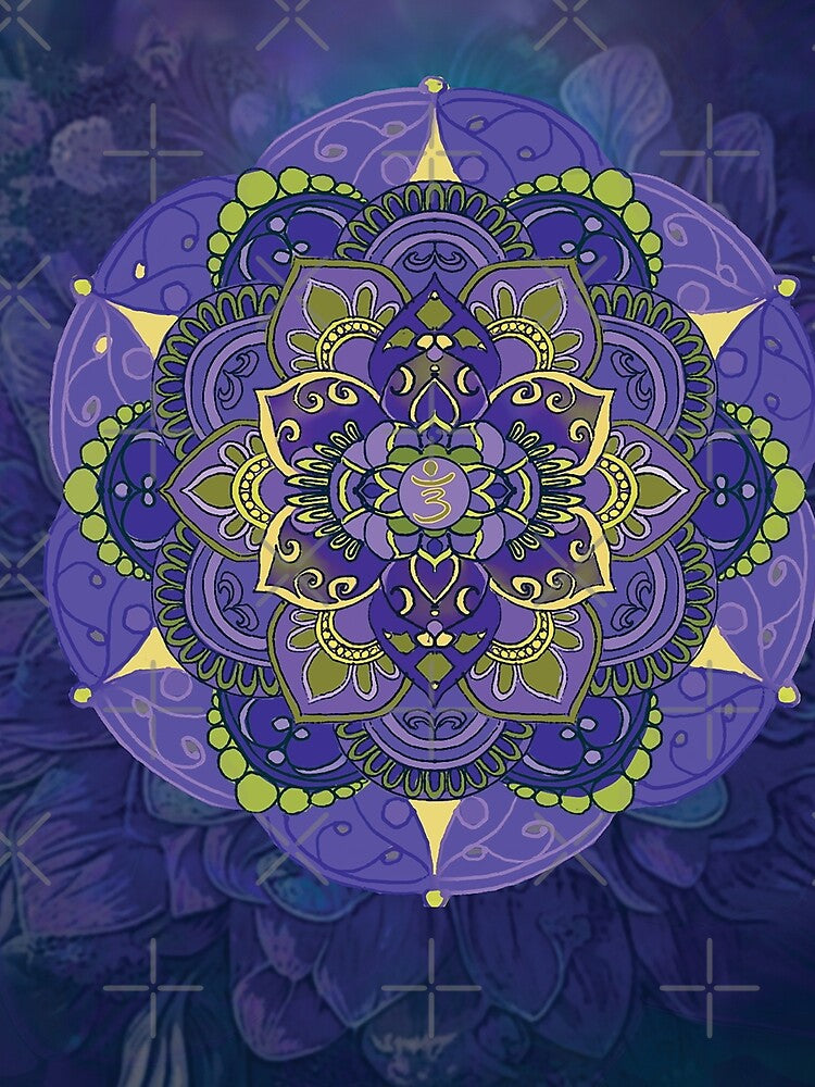 Purple Mandala Flower Pattern | Floral Zen Art for Chakra Meditation | Sacred Geometry Design by Kere123