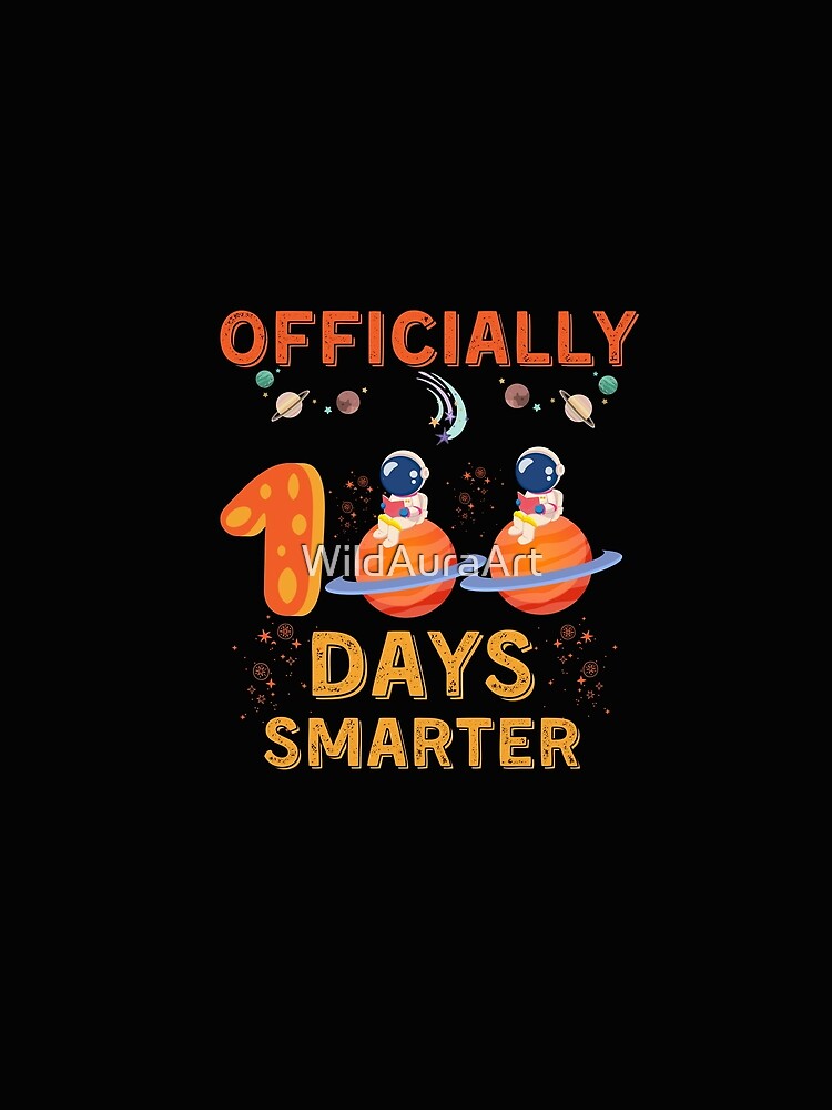 Officially 100 Days School Smarter Space Astronauts Lovers Kindergarten Retro Matching by WildAuraArt