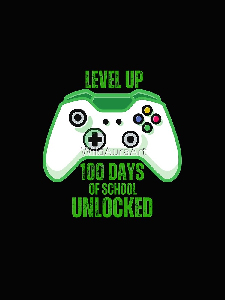 Level Up Unlocked 100 Days Of School Smarter Video Gamer Teacher Survived Matching by WildAuraArt