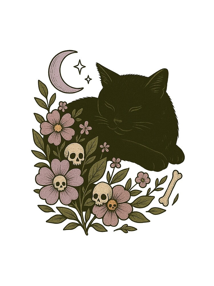 Moonlit Catnap in Skull Garden by Resting-CatFace