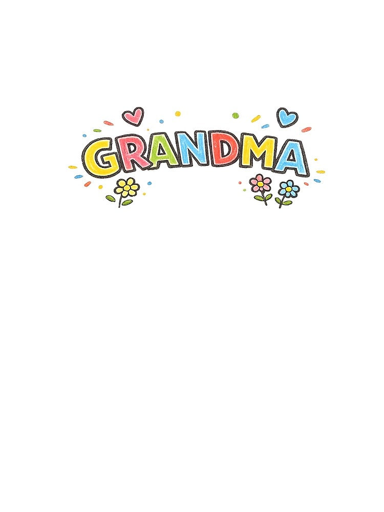 Grandma - Childlike Crayon Lettering Art by LEFTERIS-DESIGN