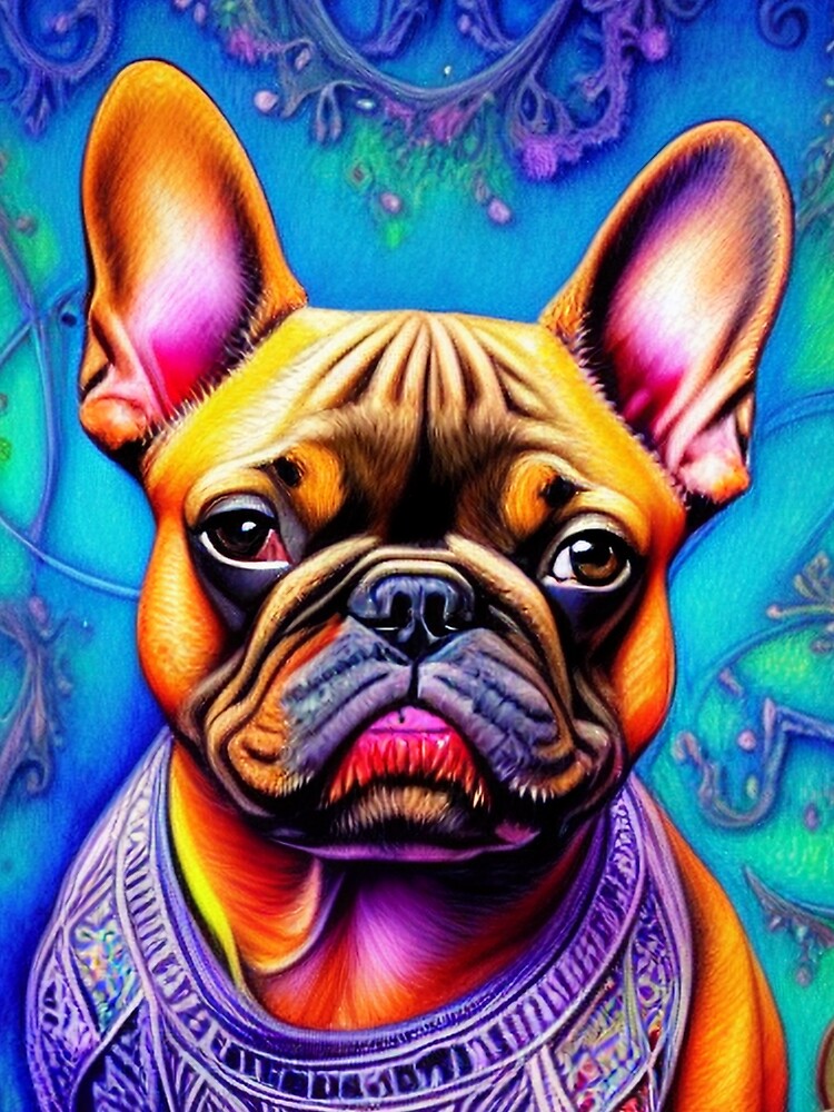 Tribal French Bulldog Dog Art 4 by DiatomDesigns