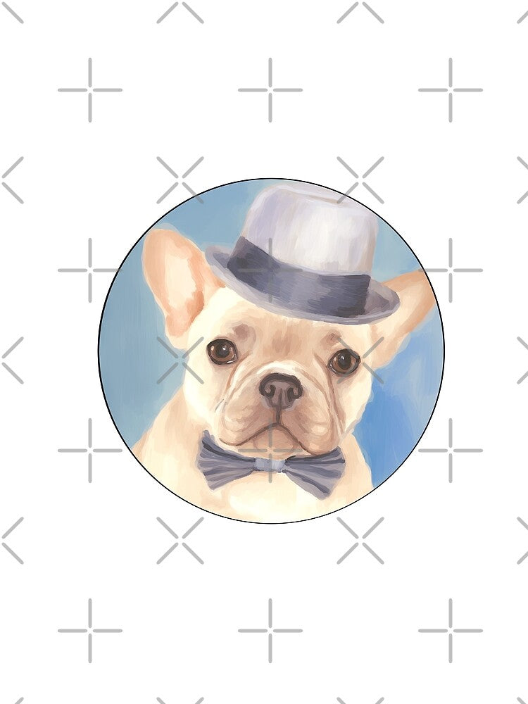 Vintage Elegant Watercolor French Bulldog Puppy by TheAnimalZ00