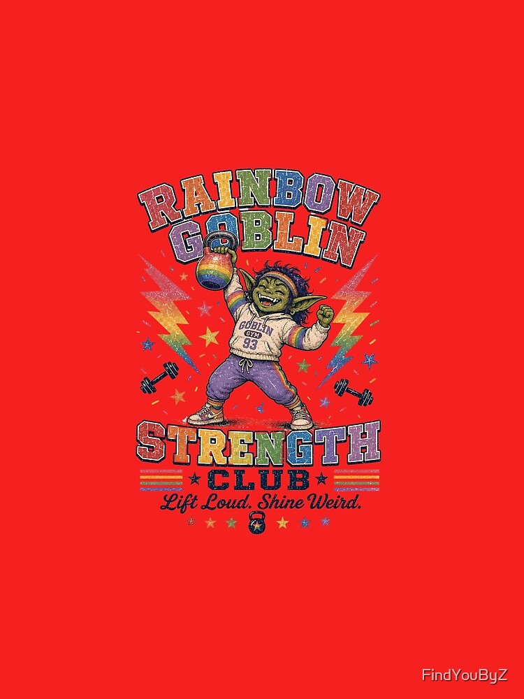 Rainbow Goblin Strength Club Retro Gym Pride Humor by FindYouByZ